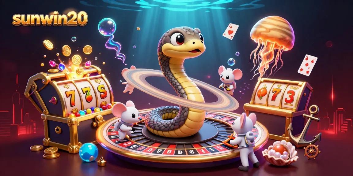 Place bets with sunwin20 at a cosmic casino featuring striking characters and vibrant elements.