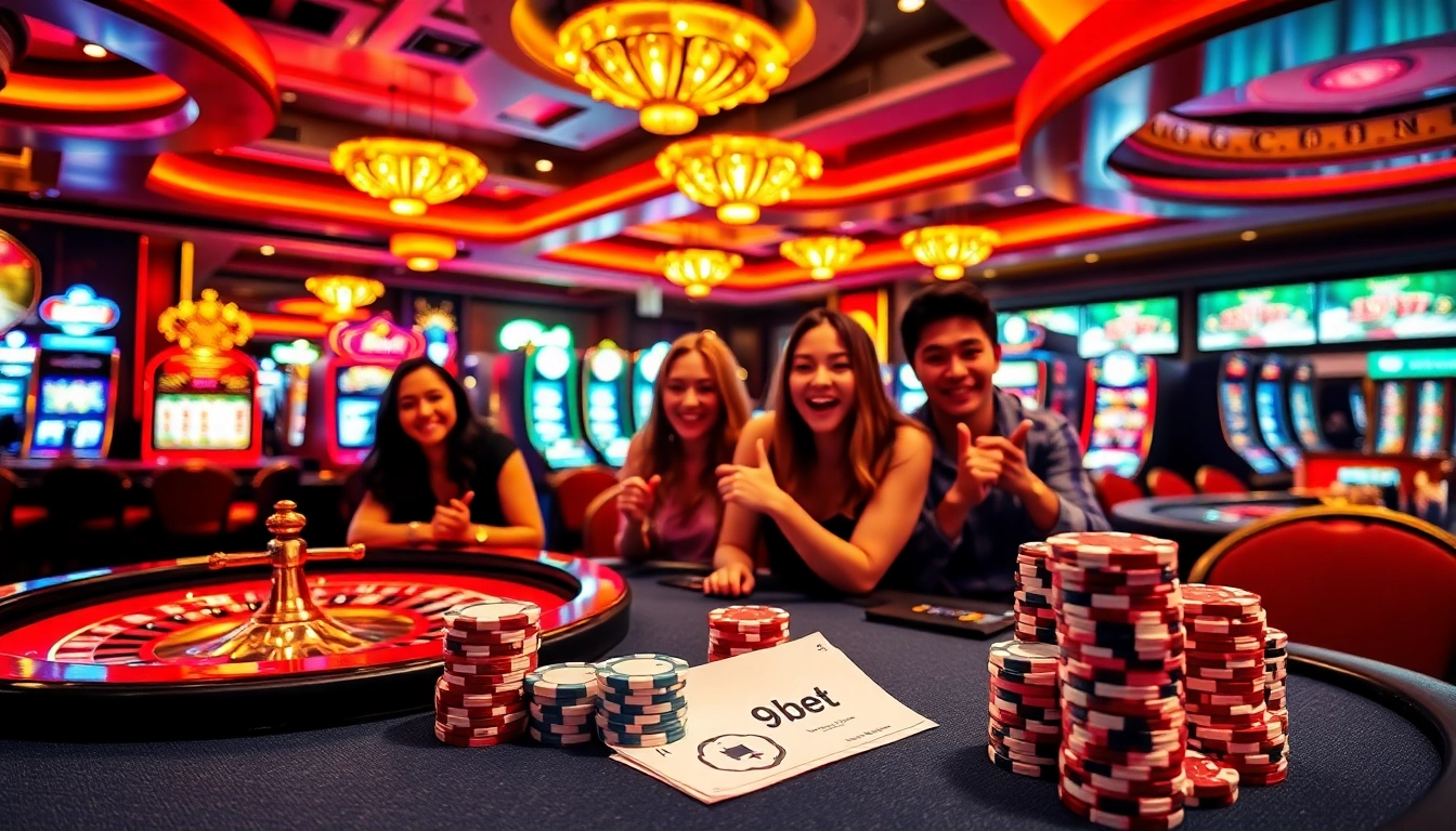 Engaged players enjoying a thrilling game at 9bet's luxurious casino tables.
