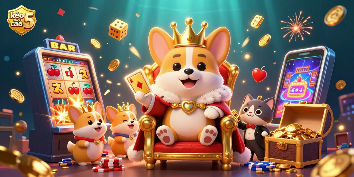 Engage with kèo nhà cái 5 visuals showcasing vibrant illustrations of gambling elements and playful characters.