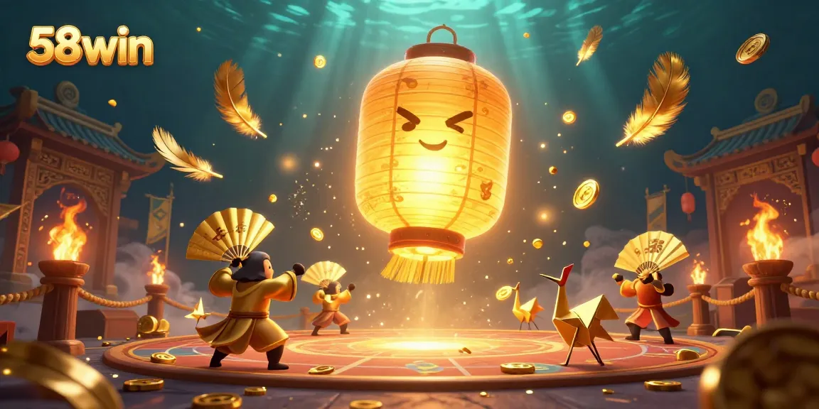 Experience thrilling gaming action at 58win with a vibrant casino night scene packed with golden symbols