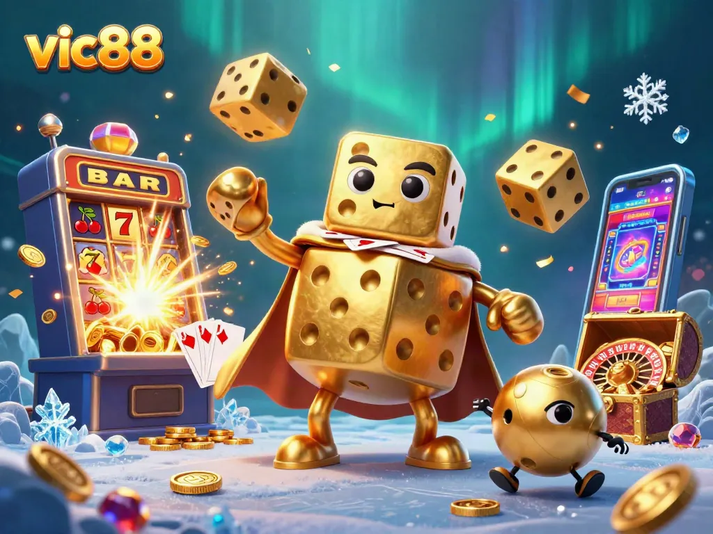 Experience thrilling gaming action with vic88 through a vibrant casino scene featuring dynamic game elements.