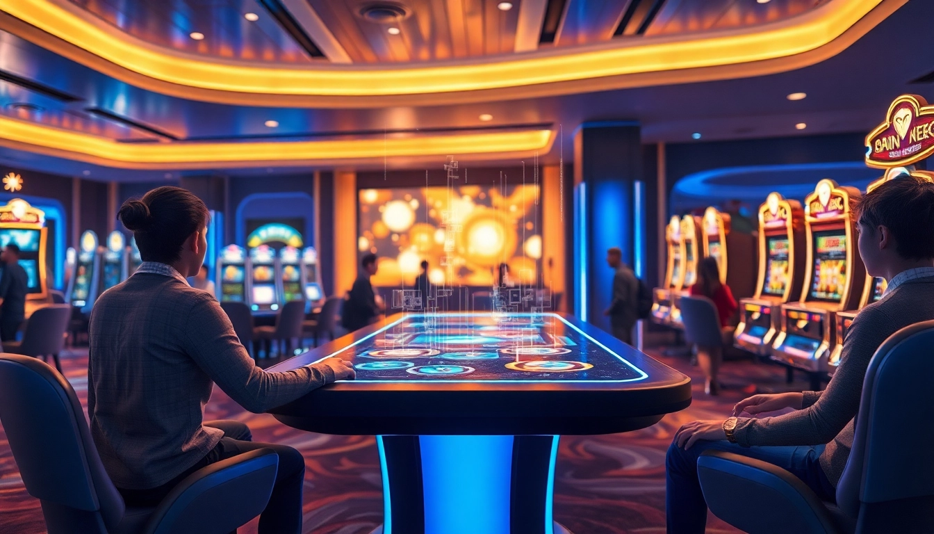 Experience New Technology in the exhilarating ambiance of a futuristic casino setup.