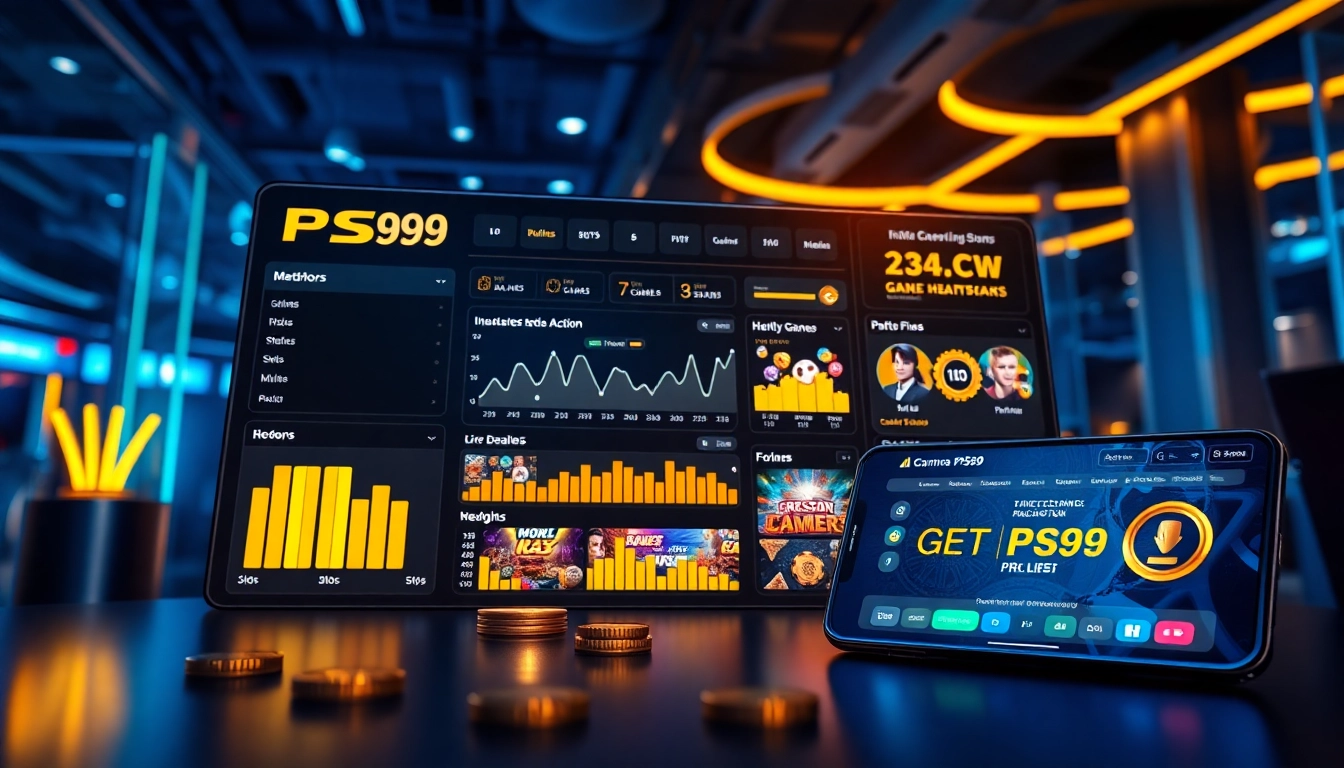 PS99 online casino interface with vibrant lighting and security features for a safe gaming experience