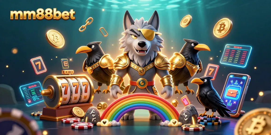 Play exciting games at mm88bet with the Norse mythology characters exploring a vibrant casino scene.