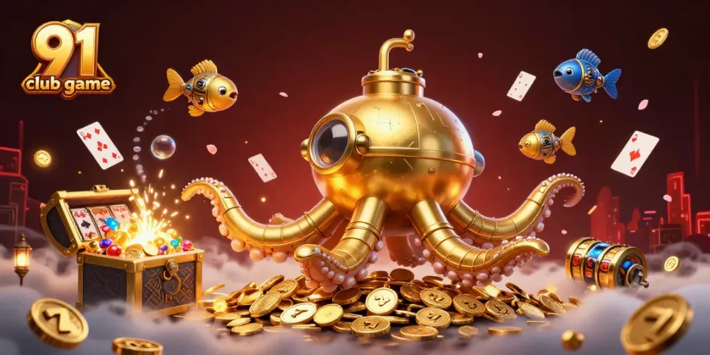 Engage in thrilling gameplay with the 91 club game amidst golden treasures and playful elements