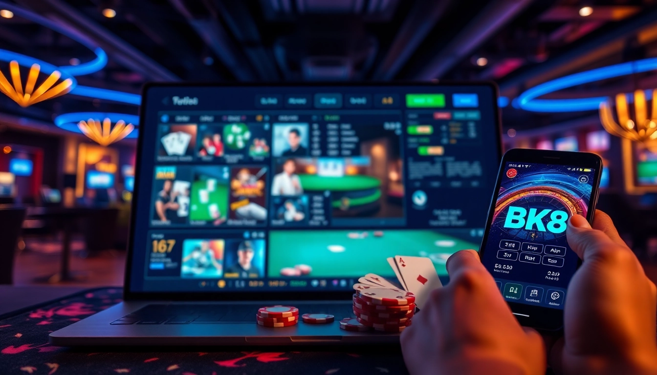 Experience the thrill of online gaming at bk860s.com with a modern digital casino interface featuring vibrant games.