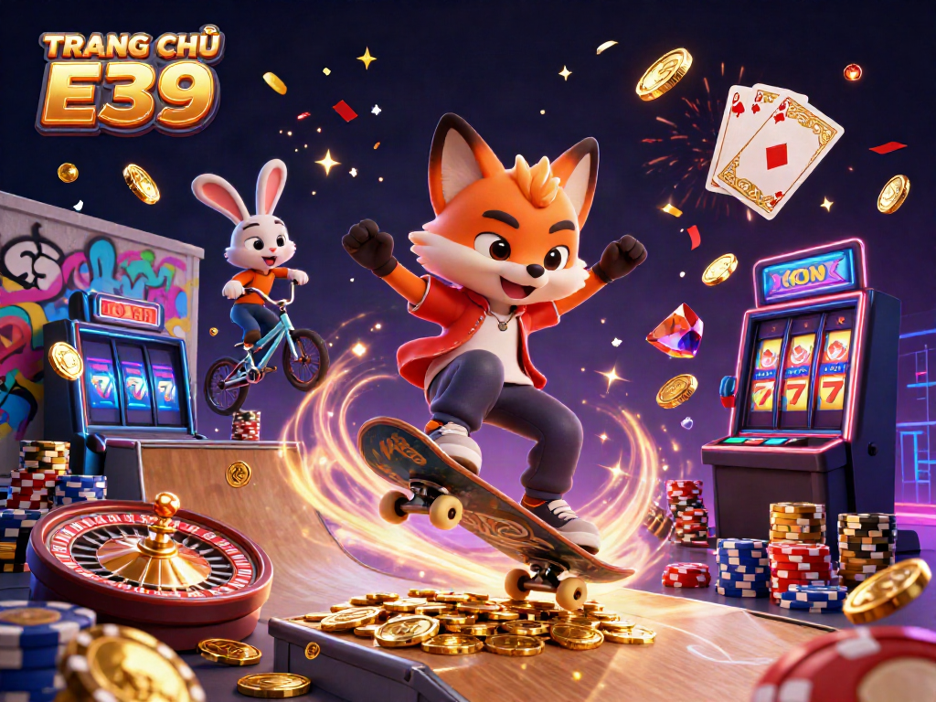 Engage in exciting gaming on TRANG CHỦ E39 with thrilling characters and vibrant casino elements.