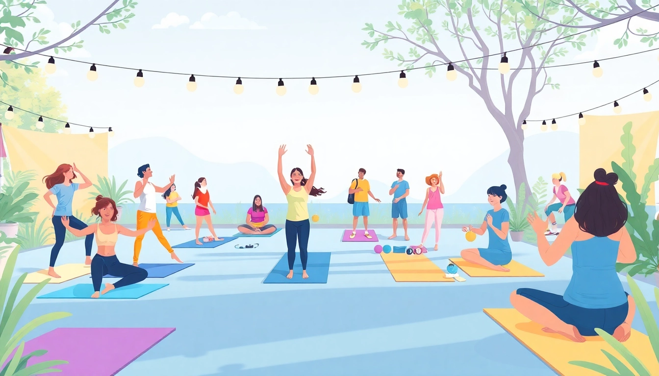 Engage in wellness gamification with joyous individuals participating in outdoor health activities.