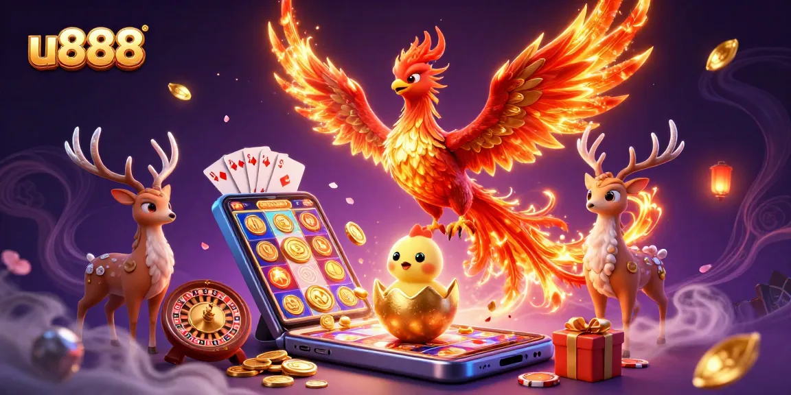 Experience excitement at u888 with vibrant casino action, featuring a phoenix and thrilling game elements.