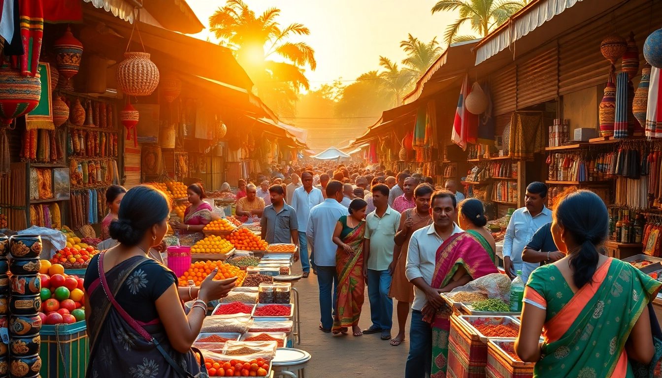 Engaging Sri Lankan marketplace scene representing the essence of Lanka Ad through vibrant cultural interactions.