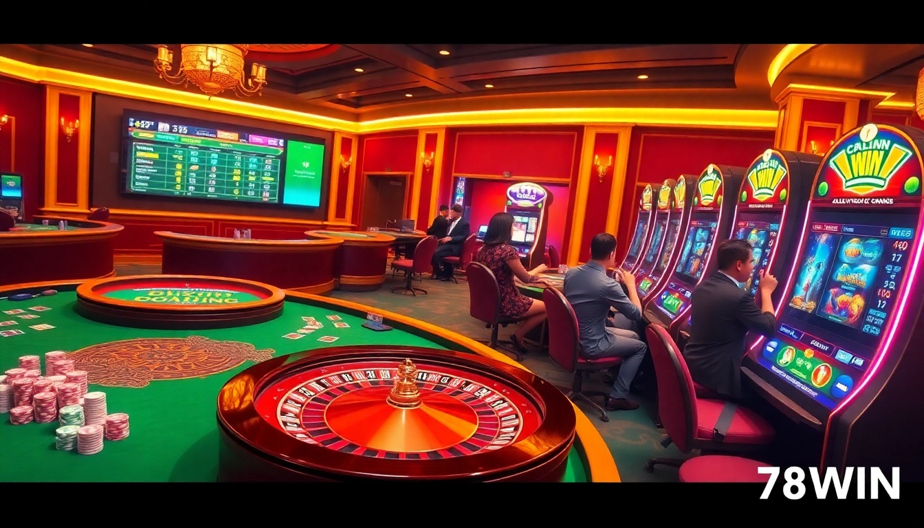Experience the thrill of winning at 78WIN's vibrant casino gaming scene.