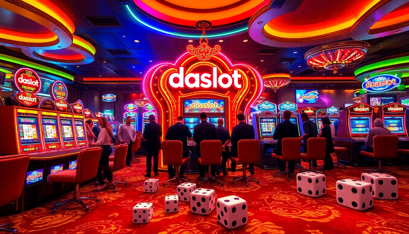 Engaging players enjoying the doaslot slot game in a luxurious casino setting.