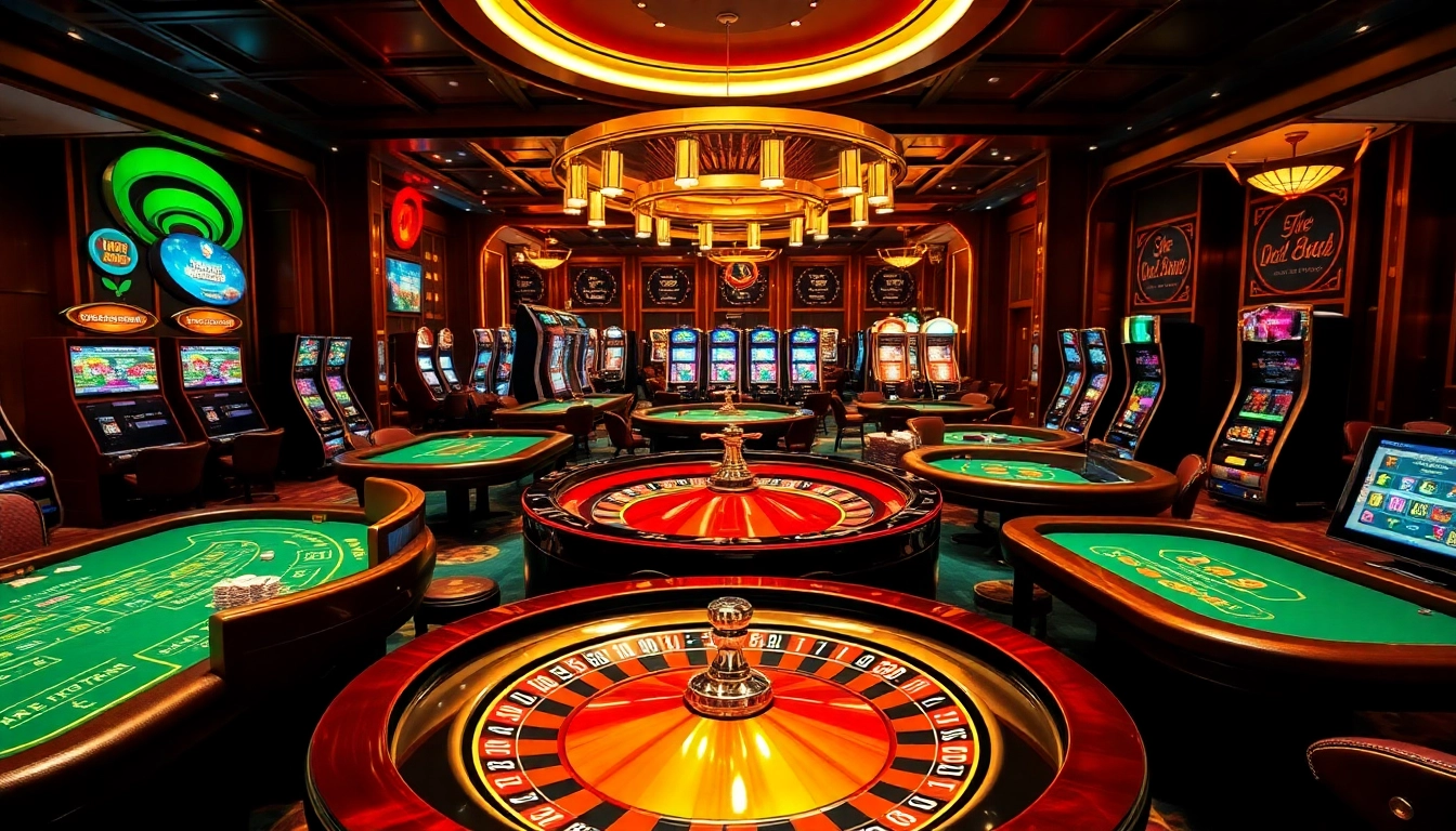 Experience the excitement of QQ888 with vibrant casino tables and elegant gambling visuals.