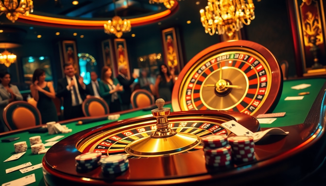 Experience high-stakes gaming at Nhà cái OK365, featuring vibrant casino tables and thrilling roulette.