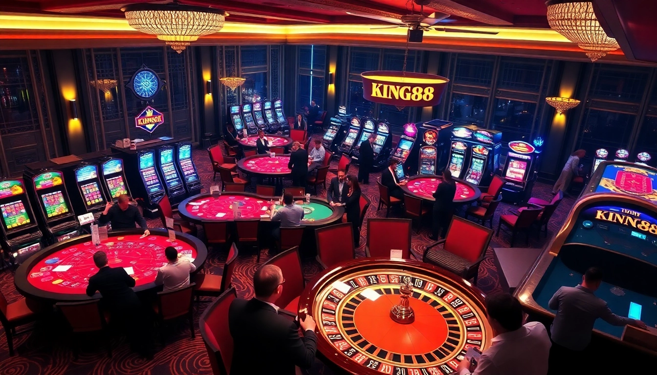 Experience thrilling gameplay at https://king88b.us.com/ with vibrant slot machines and excited players.