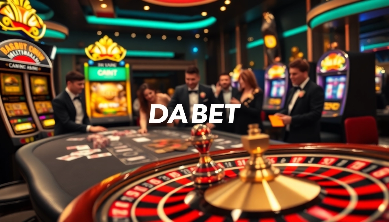 Engage in thrilling poker games at DA BET's luxurious online casino setup.