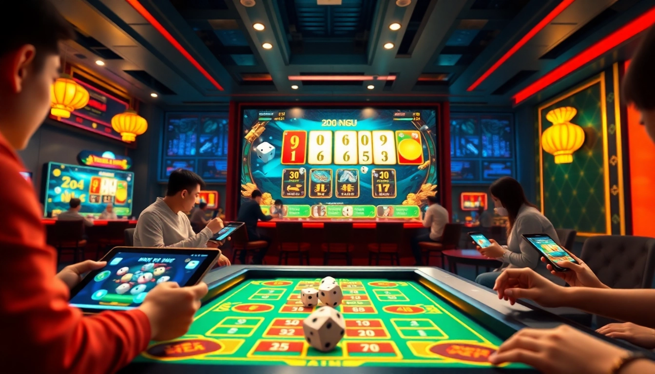 Tài Xỉu MD5 digital gaming scene featuring dynamic dice animations and engaging players.