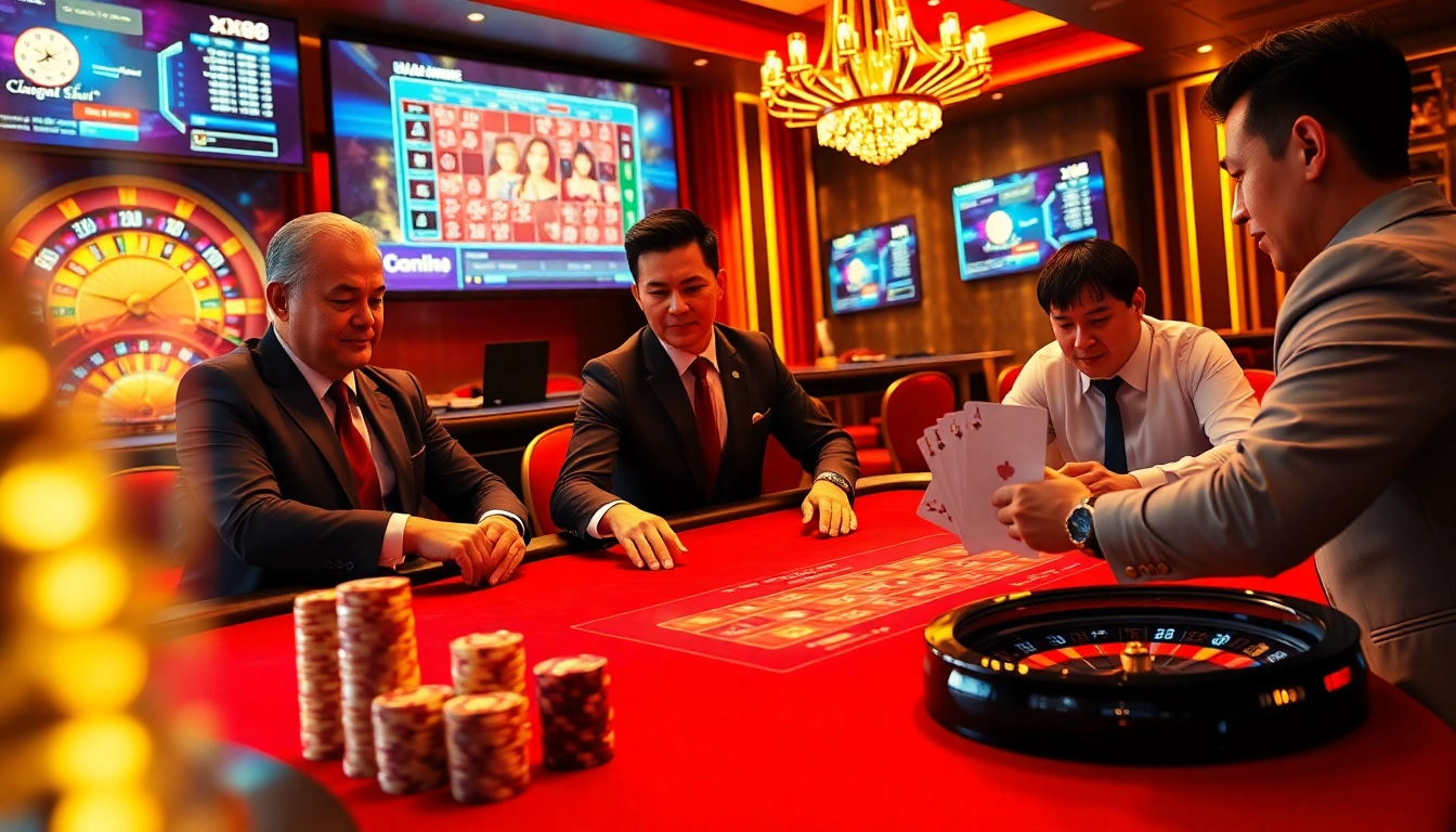 Experience the thrill of đăng ký xx88 with professional players at a vibrant poker table.