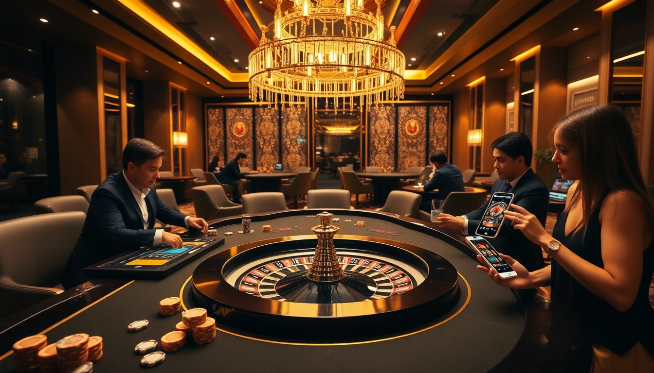 KJC online casino showcases thrilling gameplay with poker chips and roulette.