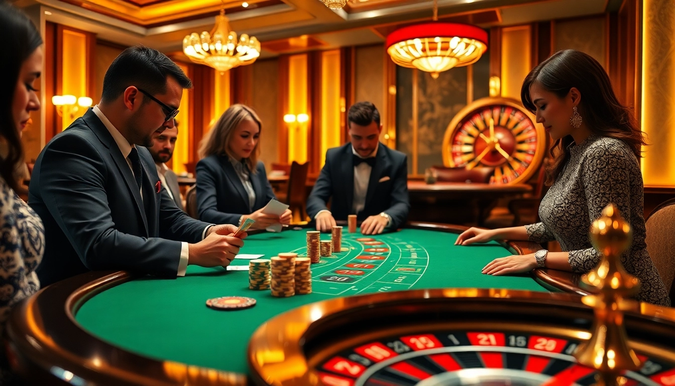 Excited players engage in a high-stakes game at the blackjack table, inspired by https://xx88.eu.com/ online casino.