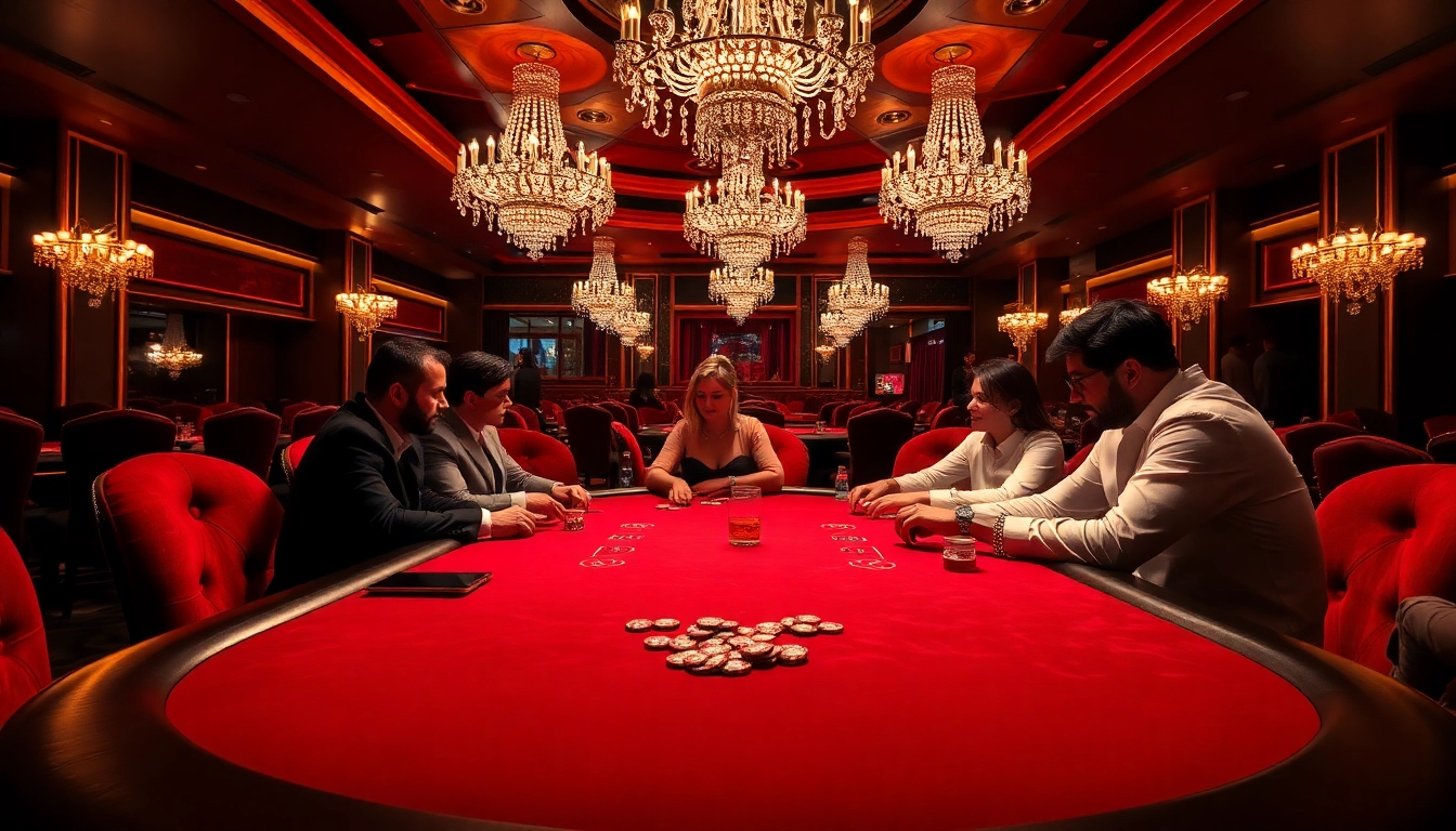 Players engaging in high-stakes poker at the iwin club, exuding luxury and excitement.