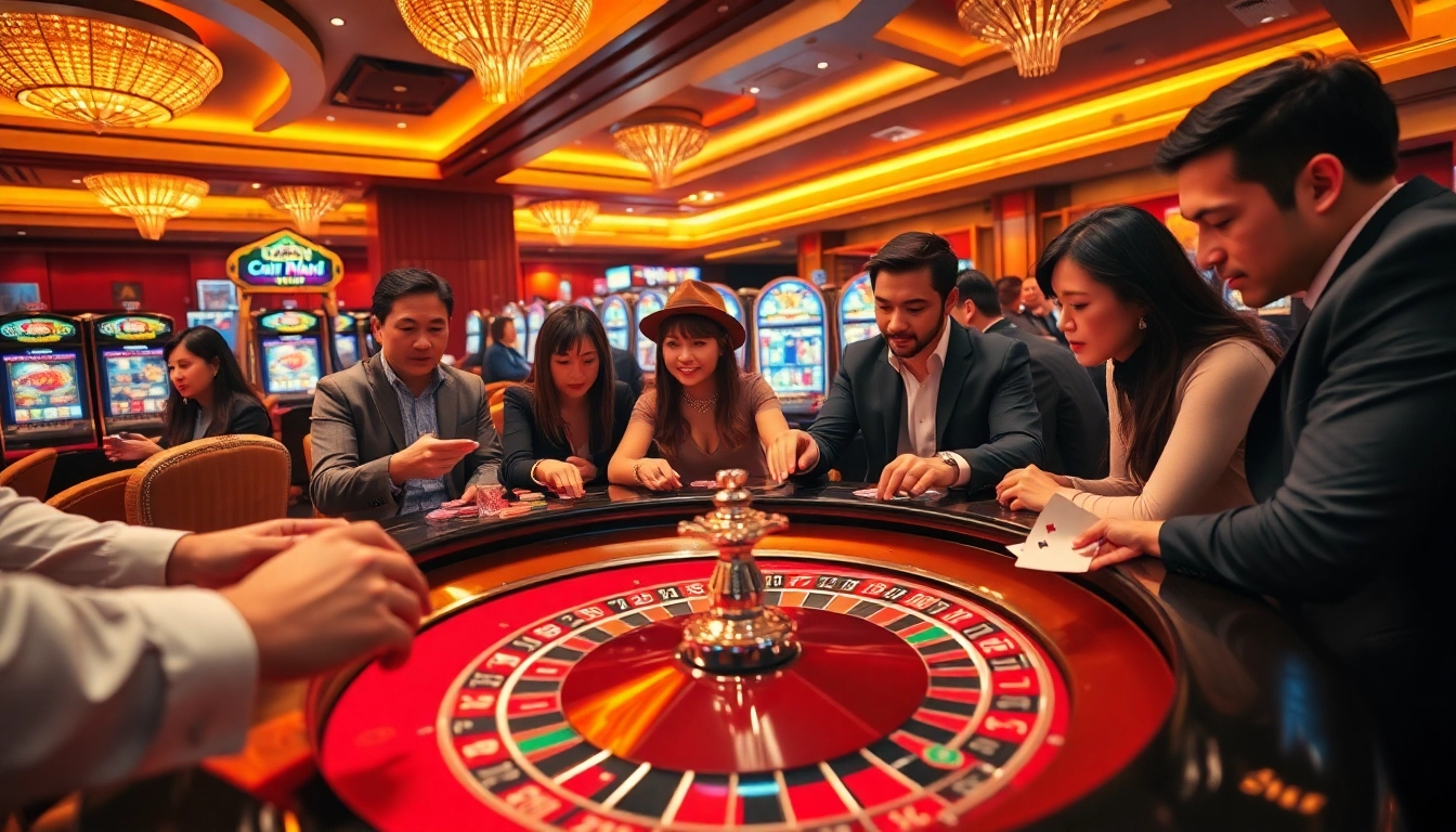 Engage in high-stakes thrills at bancadoithuong.observer with an exciting casino roulette table scene.