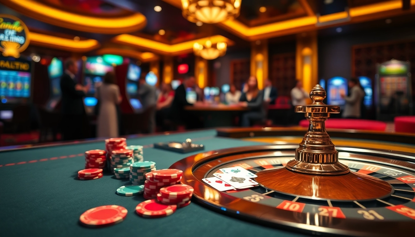 Players enjoy intense poker action at https://mb66-th.com/ casino table with vibrant chips and cards.