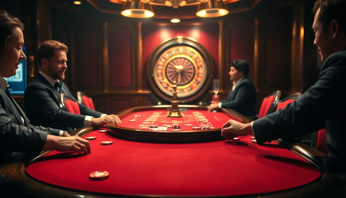 Engaged players at a luxurious poker table, emphasizing the thrilling S8 casino experience.
