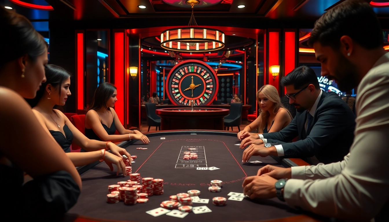MAN CLUB players excited at a glamorous casino table during high-stakes poker action.
