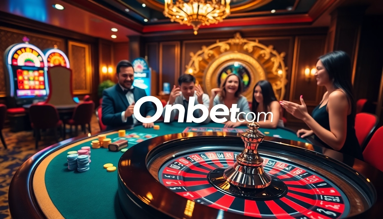 Experience premium gaming at Onbet com with players enjoying a thrilling roulette game.