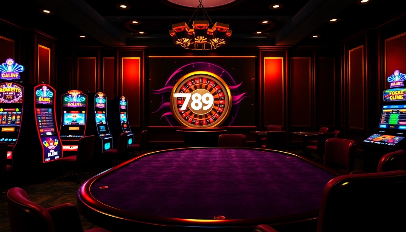 Experience thrilling gameplay at 789CLUB with vibrant slot machines and elegant casino tables.
