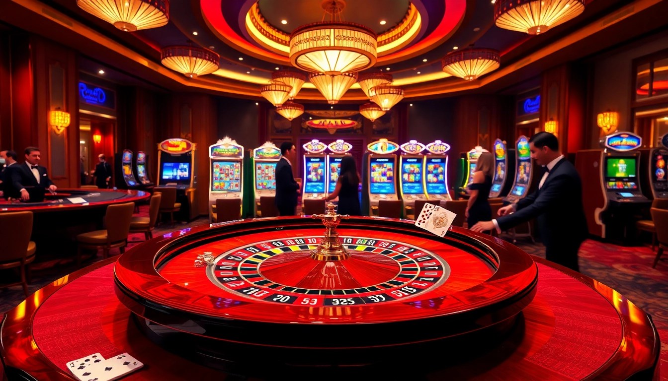 Experience excitement at Trang chủ 32win's luxurious casino gaming scene with poker chips and roulette.