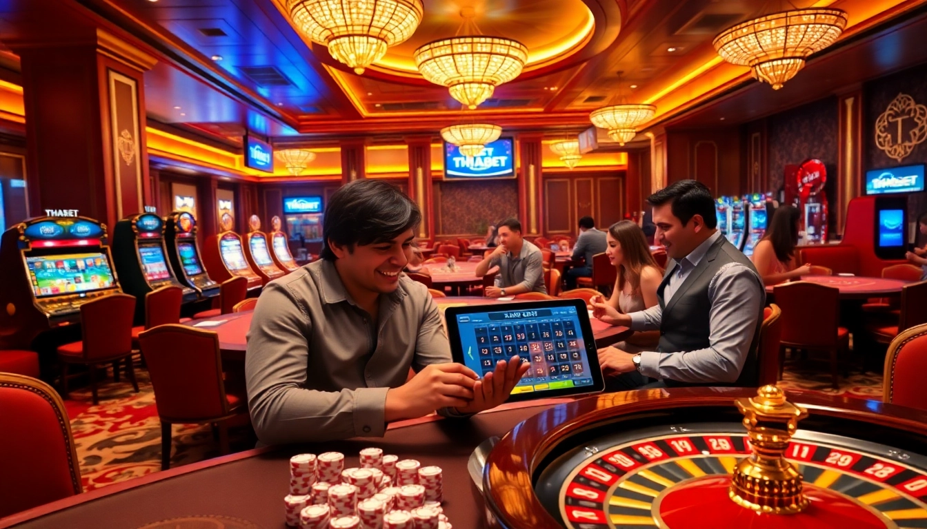 Experience thrilling gaming action at THABET's luxurious casino.
