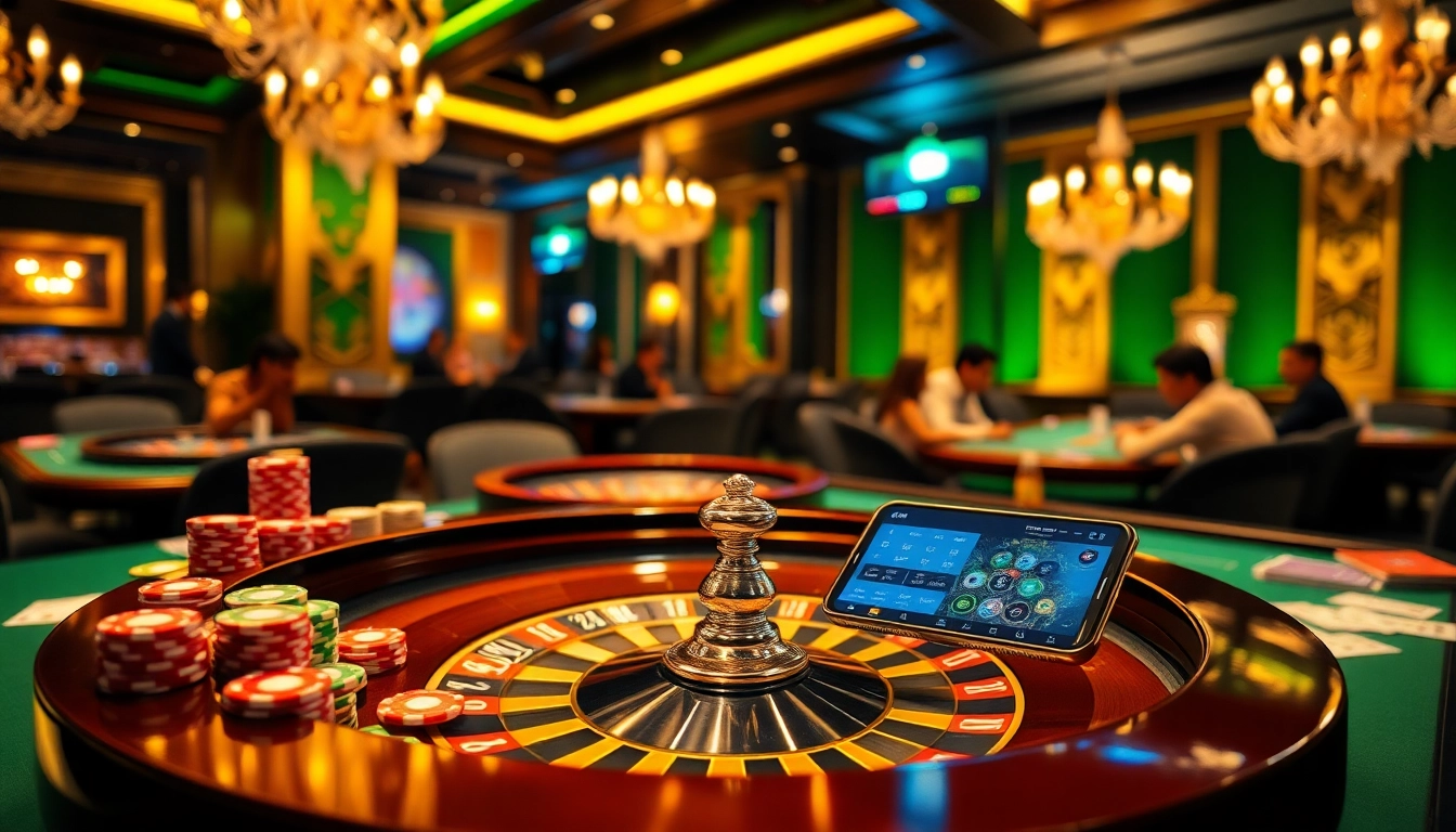 Experience thrilling gameplay at zbet casino with vibrant poker chips and roulette wheel ambiance.