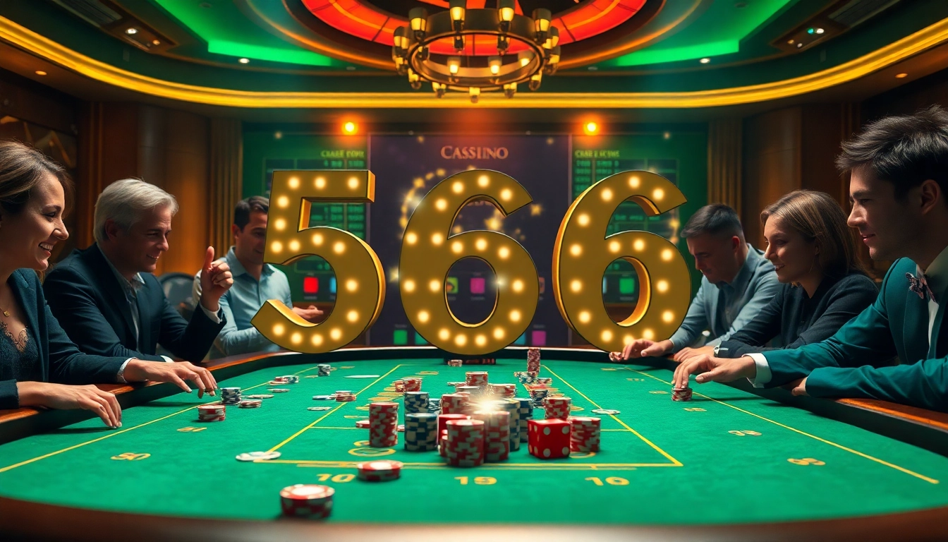Players engaging at a casino table showcasing the excitement of 566 gaming experiences.