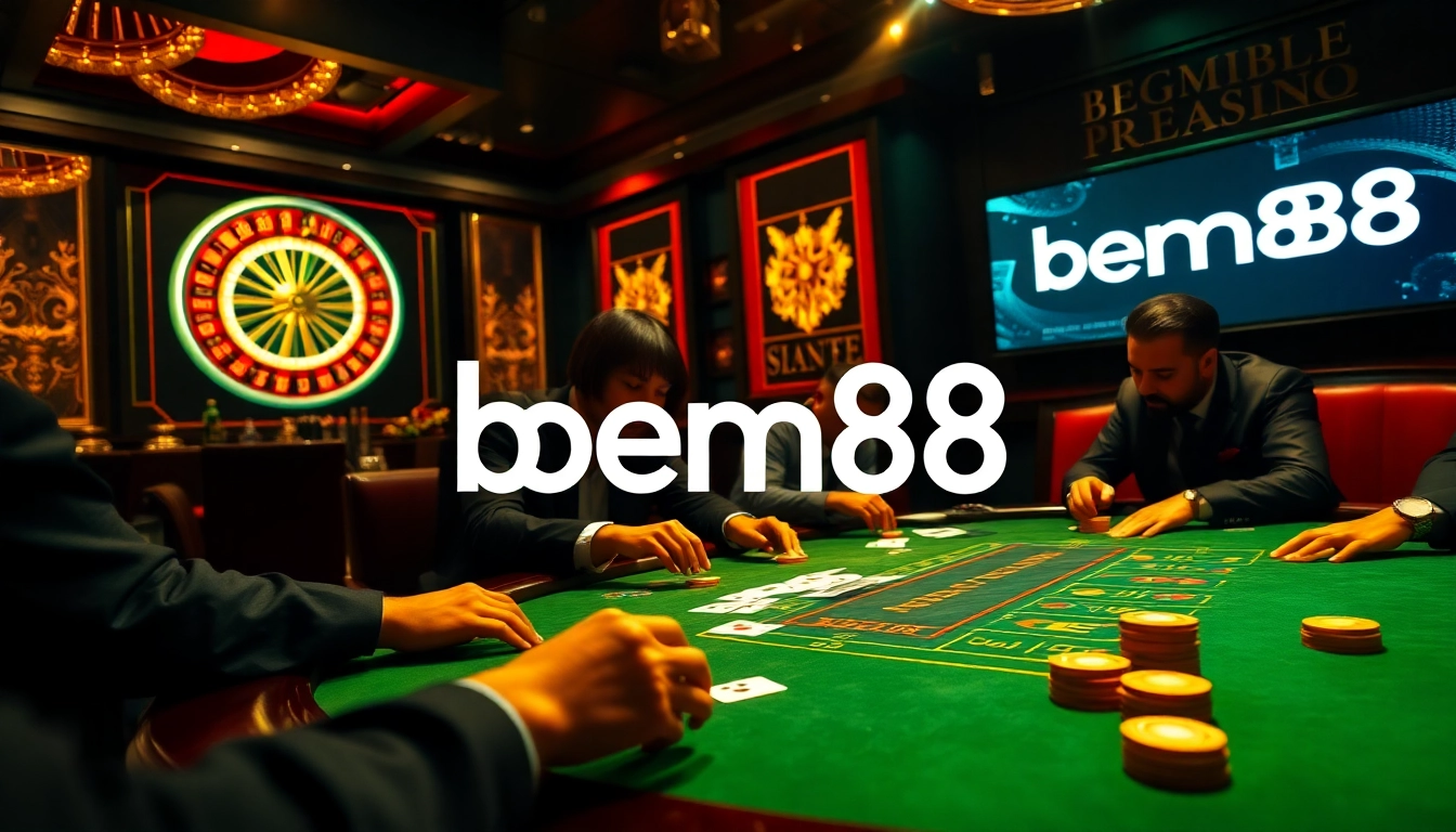 Experience the excitement of poker with bem88 at a high-stakes casino table.